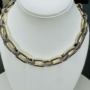 Two Tone Chunky Chain Magnetic Clasp 17” long